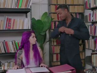Inked Purple Hair Punk Tricks Janitor Into sex xxx video films